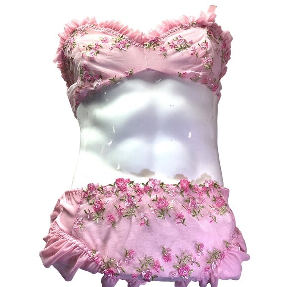 Other - See-Through Bra and Panty Set*Sissy*Plus size*Femboy*Cosplay*  42C* Pink*NEW